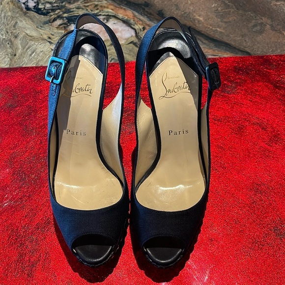 Christian Louboutin PeepToe Slingback Heels